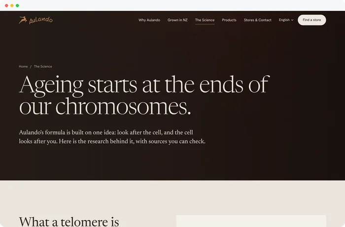 The science page, with sources