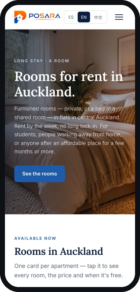 Long-stay rooms on a phone